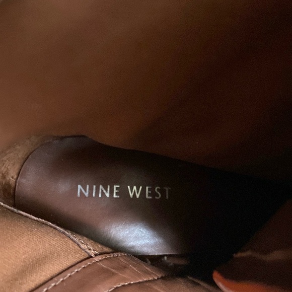 Nine West Women’s Brown Ankle Leather Boots With Buckle Size 7.5 - Picture 4 of 7